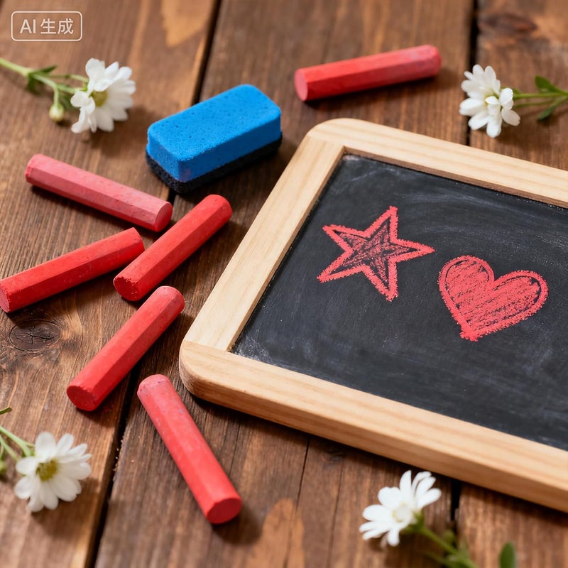 JUN-ELECTRON Washable Sidewalk Chalks Set, Non-Toxic Chalk Paint Bulk for Kids, Oversized Colored Chalk for Painting on Chalkboard, Chalk Pavement and Outdoor Art Play (Red-48pcs) - Image 2